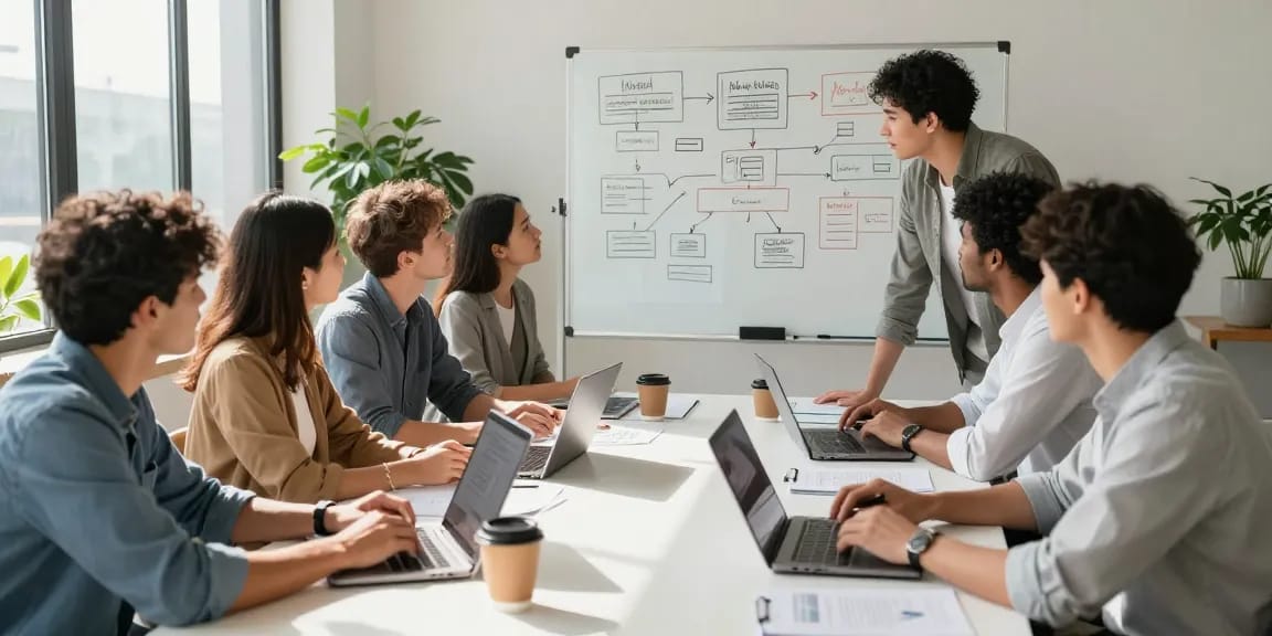 Dynamic team collaboration in a modern office showcasing WPS Official Website tools for productivity.