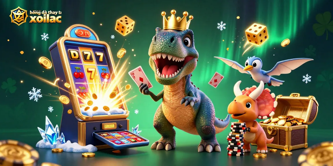 Engage with thrilling moments at the website bóng đá thay thế xoilac showcasing festive characters amid casino excitement.
