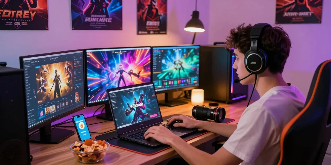 Pengalaman bermain rajaslot di laptop dengan suasana gaming yang menarik dan penuh warna.