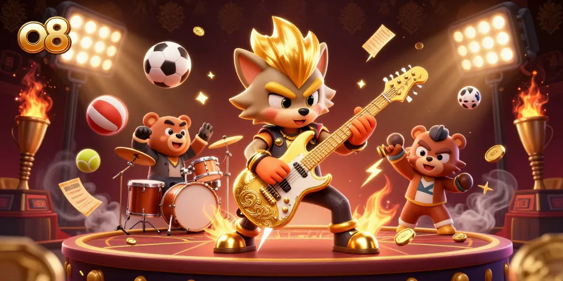 Engage in thrilling gameplay at o8 with vibrant sports-themed elements and dynamic characters.