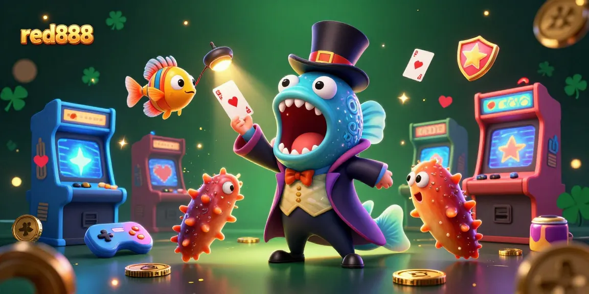 Experience thrilling gameplay at red888 with a vibrant casino scene featuring unique magical characters.