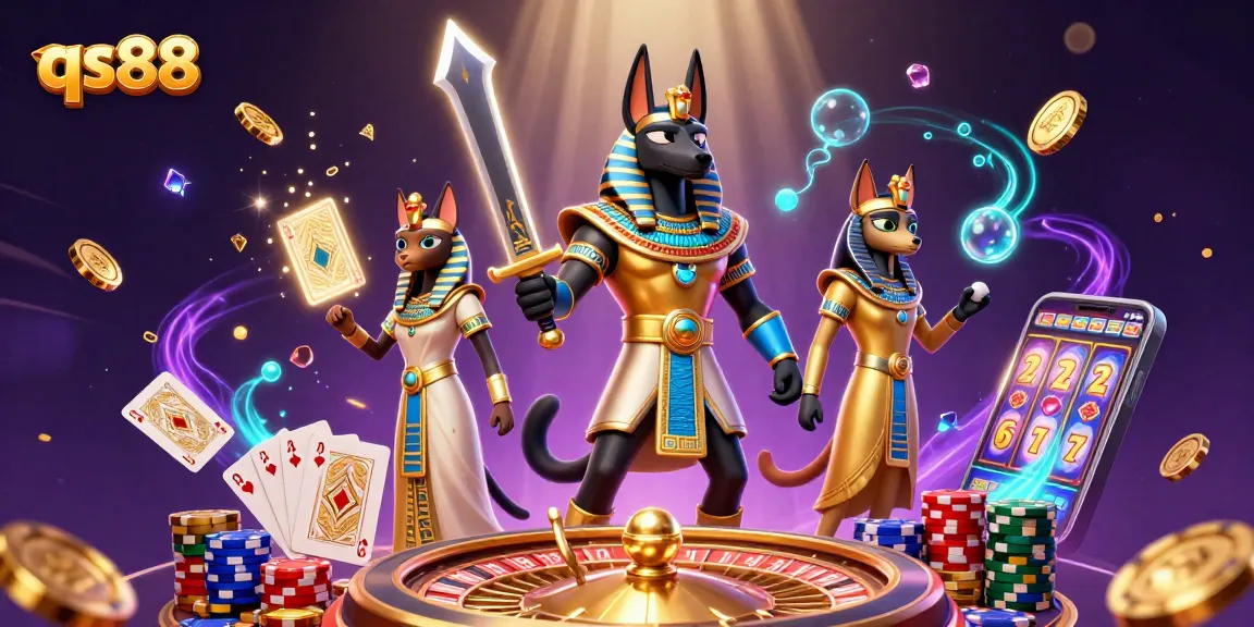 Experience the exciting gameplay of qs88 with golden coins, gems, and dynamic casino elements.