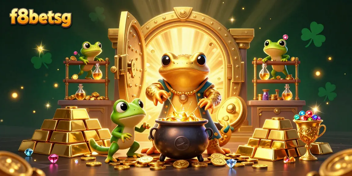 Experience the winning excitement at f8betsg with a vibrant 3D illustration of a fantasy casino scene.