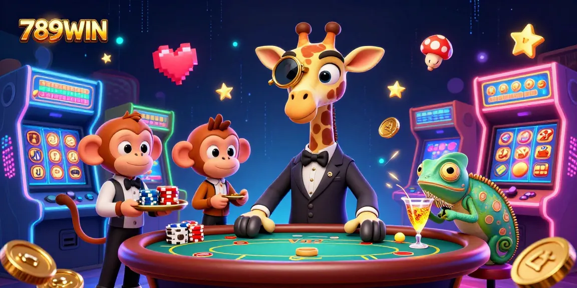 Experience the excitement of 789WIN with high-roller characters at a dynamic casino scene.