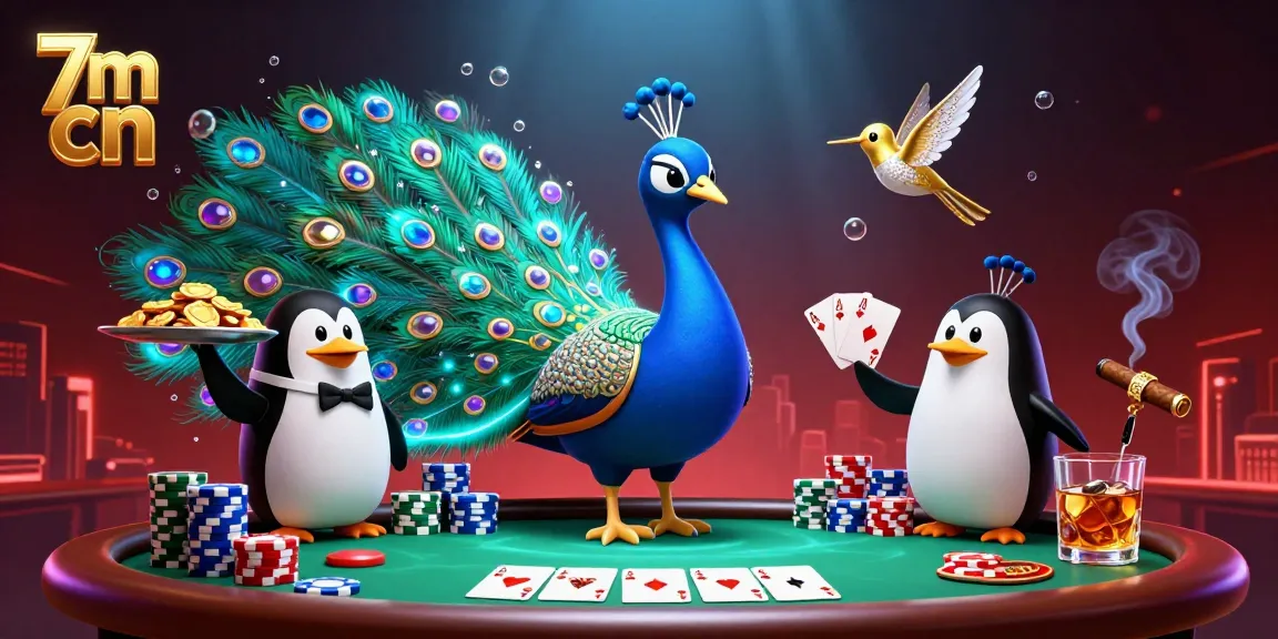 Experience the excitement of 7m cn with a vibrant scene featuring colorful poker elements and energetic characters.