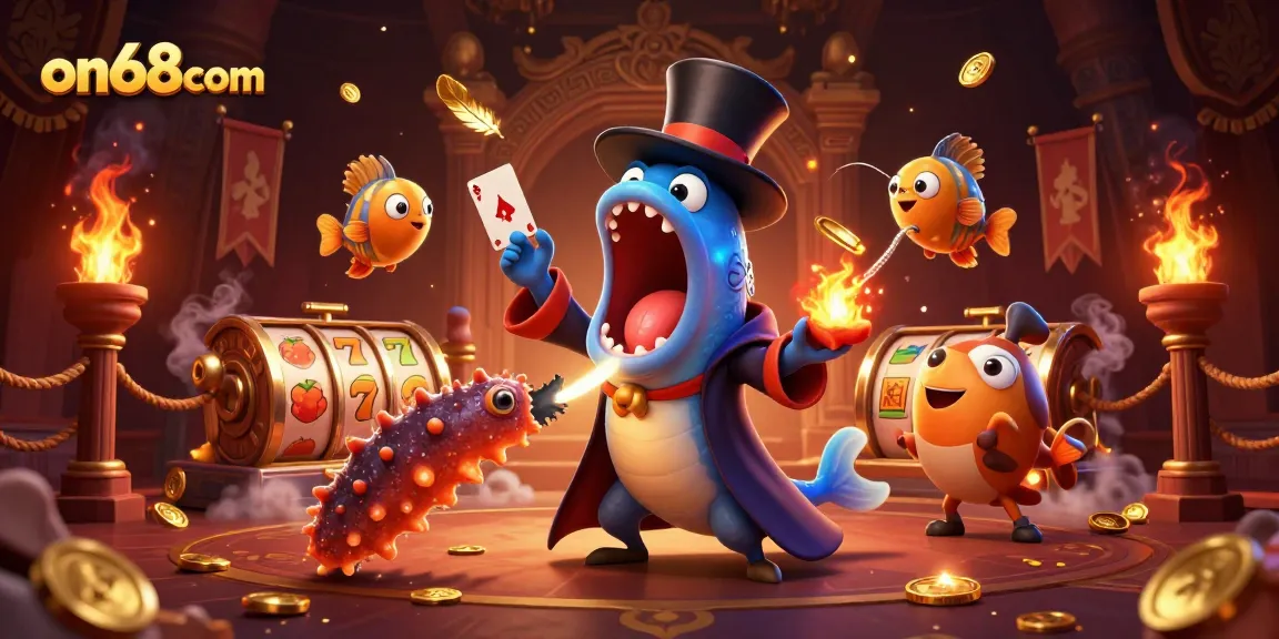 Experience thrilling gameplay with on68com's unique casino magic act featuring card tricks and vibrant graphics.