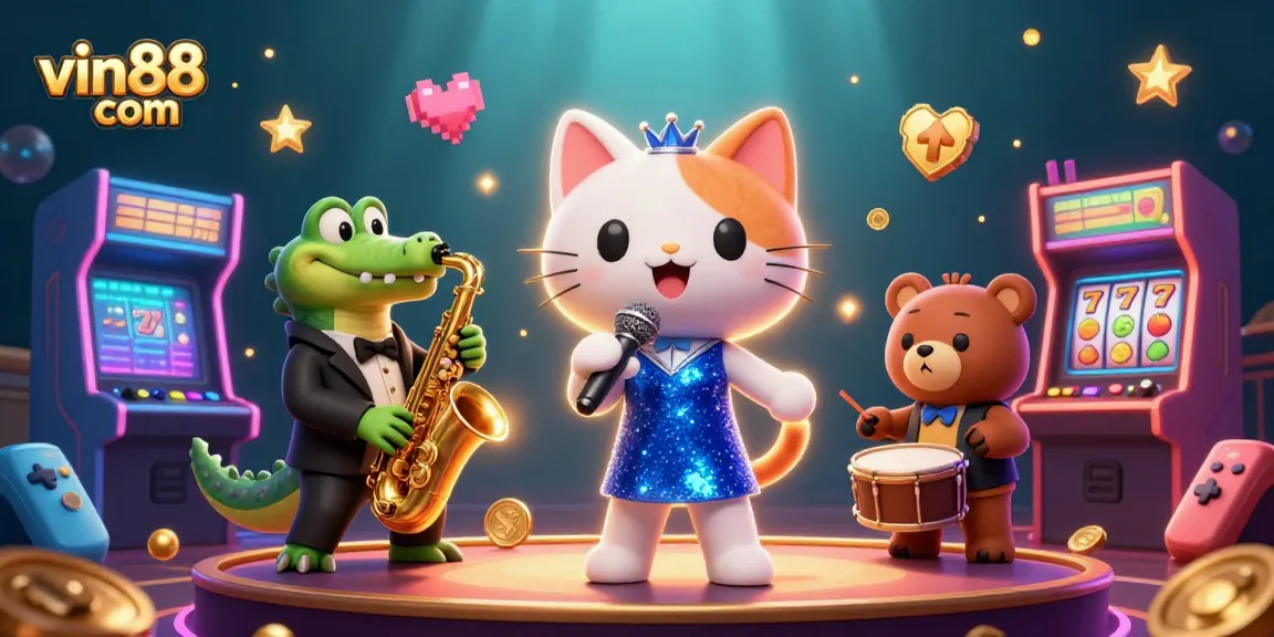 Embrace winning strategies at vin88 com with vibrant casino characters and dynamic game elements.