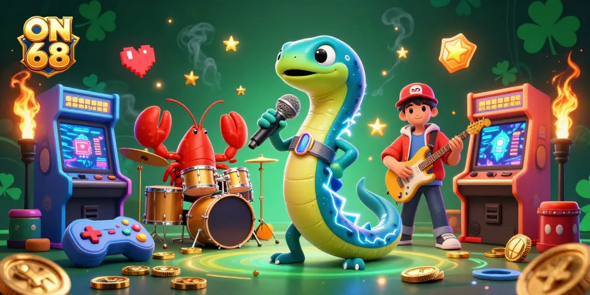 Enjoy gaming fun at ON 68 with electric eel DJ, circus-themed band, and stunning visuals.