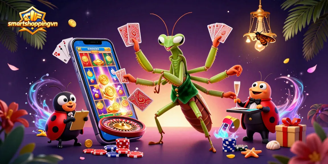 Spin vibrant slot games with smartshoppingvn featuring lively characters and casino elements.