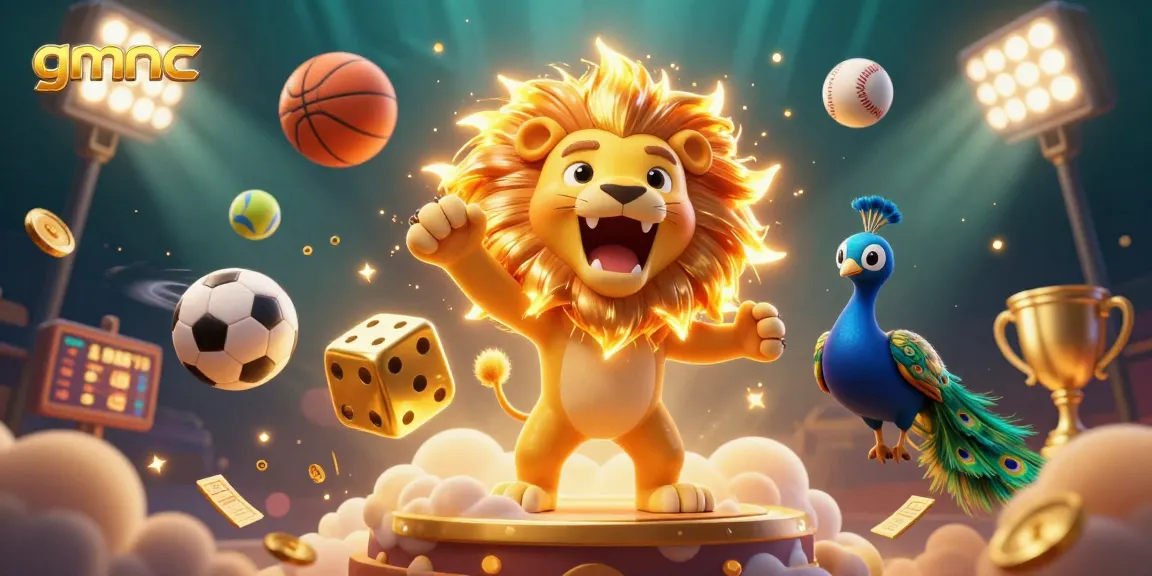 Play and bet with confidence at gmnc's dynamic casino scene featuring vibrant characters and game elements.